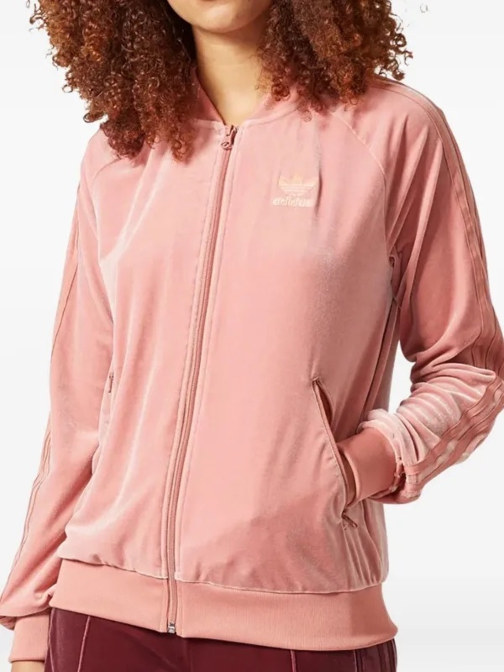 adidas Originals Pink Velour track jacket